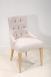 Chaise de sjour Capitonne, 4 pieds en Chne Massif Tissu beige