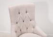 Chaise de sjour Capitonne, 4 pieds en Chne Massif Tissu beige