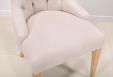 Chaise de sjour Capitonne, 4 pieds en Chne Massif Tissu beige