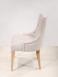 Chaise de sjour Capitonne, 4 pieds en Chne Massif Tissu beige