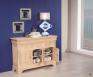 Buffet Hugo 3 portes 6 tiroirs, ralis en Chne Massif de style Louis Philippe Finition chne Bross Blanchi