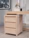 Caisson de 3 tiroirs sur roulettes ralis en Chne de ligne Contemporaine Finition Chne Bross Blanchi