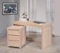 Caisson de 3 tiroirs sur roulettes ralis en Chne de ligne Contemporaine Finition Chne Bross Blanchi