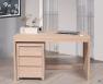 Caisson de 3 tiroirs sur roulettes ralis en Chne de ligne Contemporaine Finition Chne Bross Blanchi