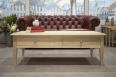 Table basse Pdro ralise en Chne de style Directoire Finition Chne Bross Blanchi