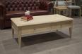 Table basse Pdro ralise en Chne de style Directoire Finition Chne Bross Blanchi