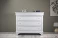 Commode 4 tiroirs Nicolas ralis en Chne Massif de style Louis Philippe Finition Chne Bross Ivoire