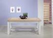 Table de ferme rectangulaire AXEL ralise en Chne massif 160x100 + 2 allonges de 45 cm Finition chne Bross Blanchi et Ivoire 