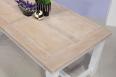 Table de ferme rectangulaire AXEL ralise en Chne massif 160x100 + 2 allonges de 45 cm Finition chne Bross Blanchi et Ivoire 