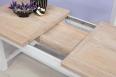 Table de ferme rectangulaire AXEL ralise en Chne massif 160x100 + 2 allonges de 45 cm Finition chne Bross Blanchi et Ivoire 