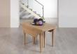 Table  volets octogonal,  ralise en chne massif de style Louis Philippe 7 allonges de 40 cm Chne bross Blanchi