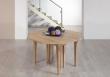 Table  volets octogonal,  ralise en chne massif de style Louis Philippe 7 allonges de 40 cm Chne bross Blanchi