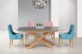 Table rectangulaire Stphane ralise en chne pour le pieds, cramique pour le plateau et l'allonge Finition Chne Bross Naturel Cramique IRON GREY
