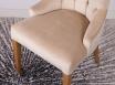 Chaise de sjour Capitonne, 4 pieds en Chne Massif Tissu beige Valdouro
