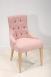 Chaise de sjour Capitonne, 4 pieds en Chne Massif Tissu rose 