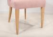 Chaise de sjour Capitonne, 4 pieds en Chne Massif Tissu rose 