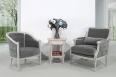 Fauteuil Cabriolet Paul ralis en Chne Massif de style Louis Philippe Finition Chne Bross Gris Perle Patin 