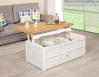 Table Bar Jules ralise en Chne de style Louis Philippe Finition Chne Bross Ivoire pour le corps Plateau Chne Naturel 
