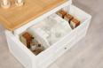 Table Bar Jules ralise en Chne de style Louis Philippe Finition Chne Bross Ivoire pour le corps Plateau Chne Naturel 