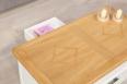 Table Bar Jules ralise en Chne de style Louis Philippe Finition Chne Bross Ivoire pour le corps Plateau Chne Naturel 