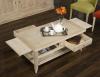 Table Basse Clment ralise en Chne de style Louis Philippe PLATEAU MARQUETE Finition Bross Blanchi